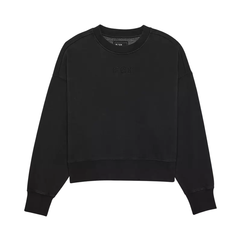 WOMEN'S WORDMARK OVERSIZED FLEECE CREW (Black) | Fox Racing
