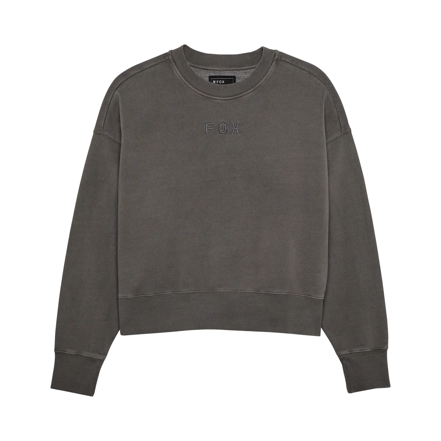 WOMEN'S WORDMARK OVERSIZED FLEECE CREW (Pewter Grey) | Fox Racing