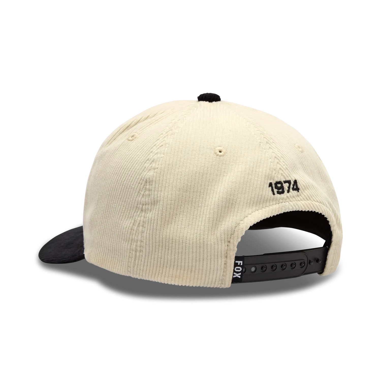 CIRCA 74 CORDUROY HAT (OFF WHT) back view showcasing the 1974 embroidery and adjustable snapback features.