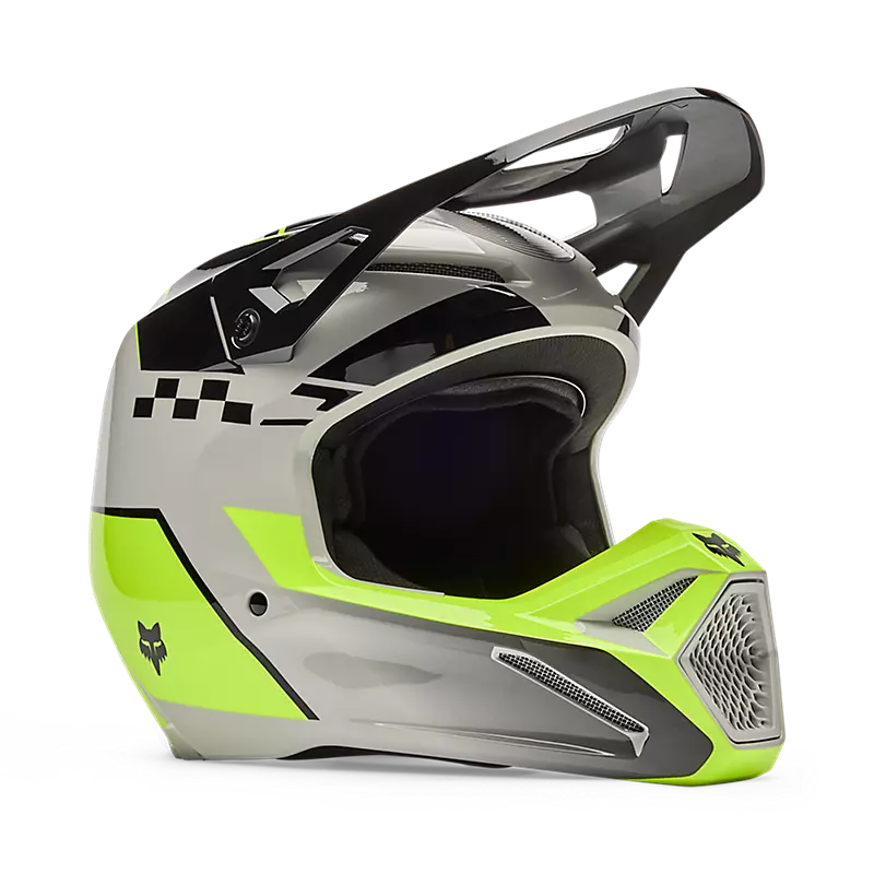 YOUTH V1 COLLECT HELMET (Grey/Yellow) | Fox Racing
