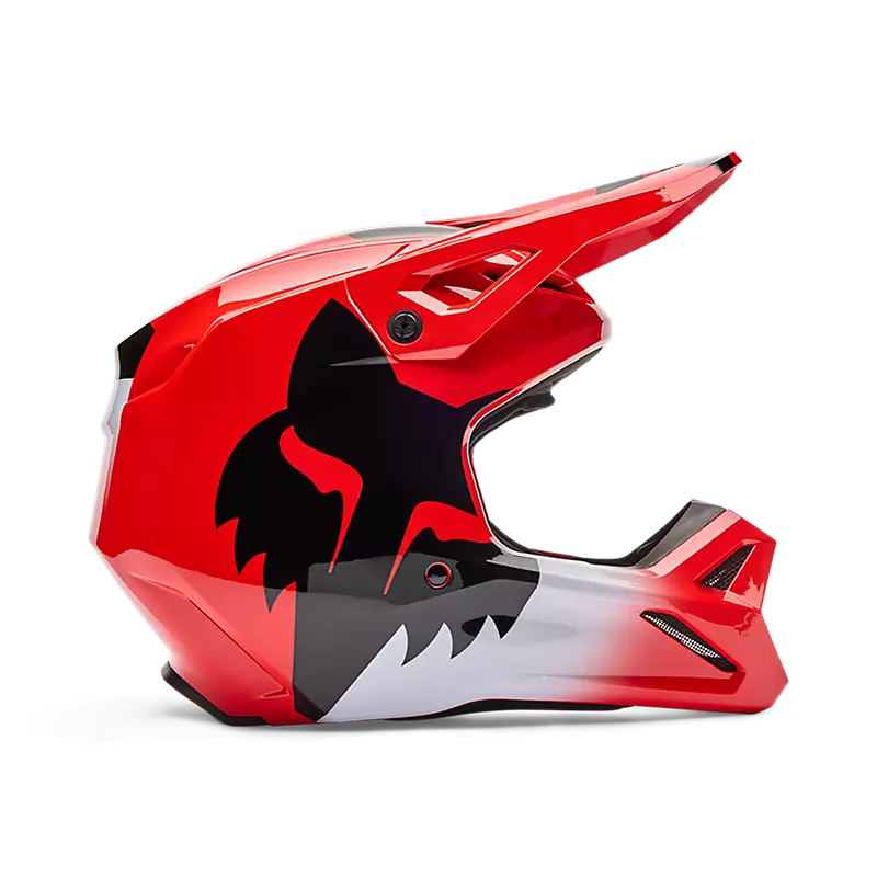 YOUTH V1 SHIELD HELMET (Flo Red) | Fox Racing