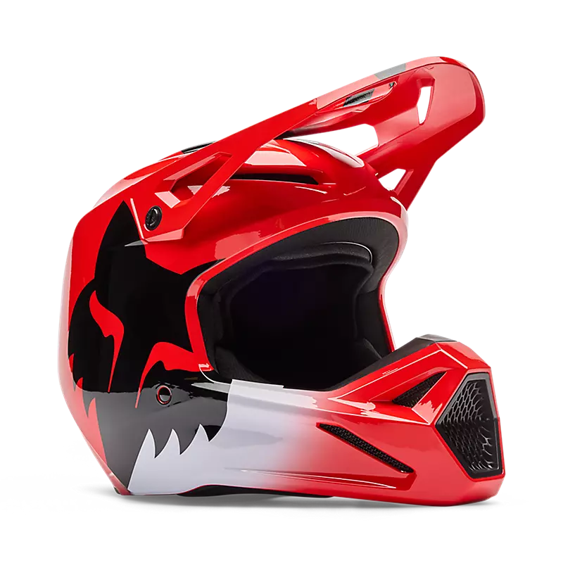 YOUTH V1 SHIELD HELMET (Flo Red) | Fox Racing