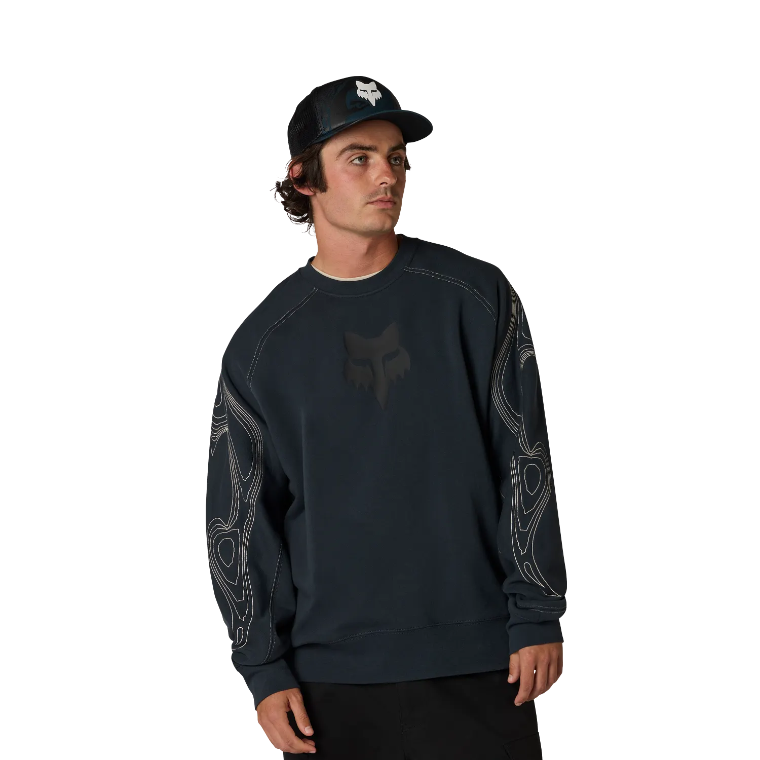 VISION FLEECE CREWNECK (Galaxy Blue) | Fox Racing