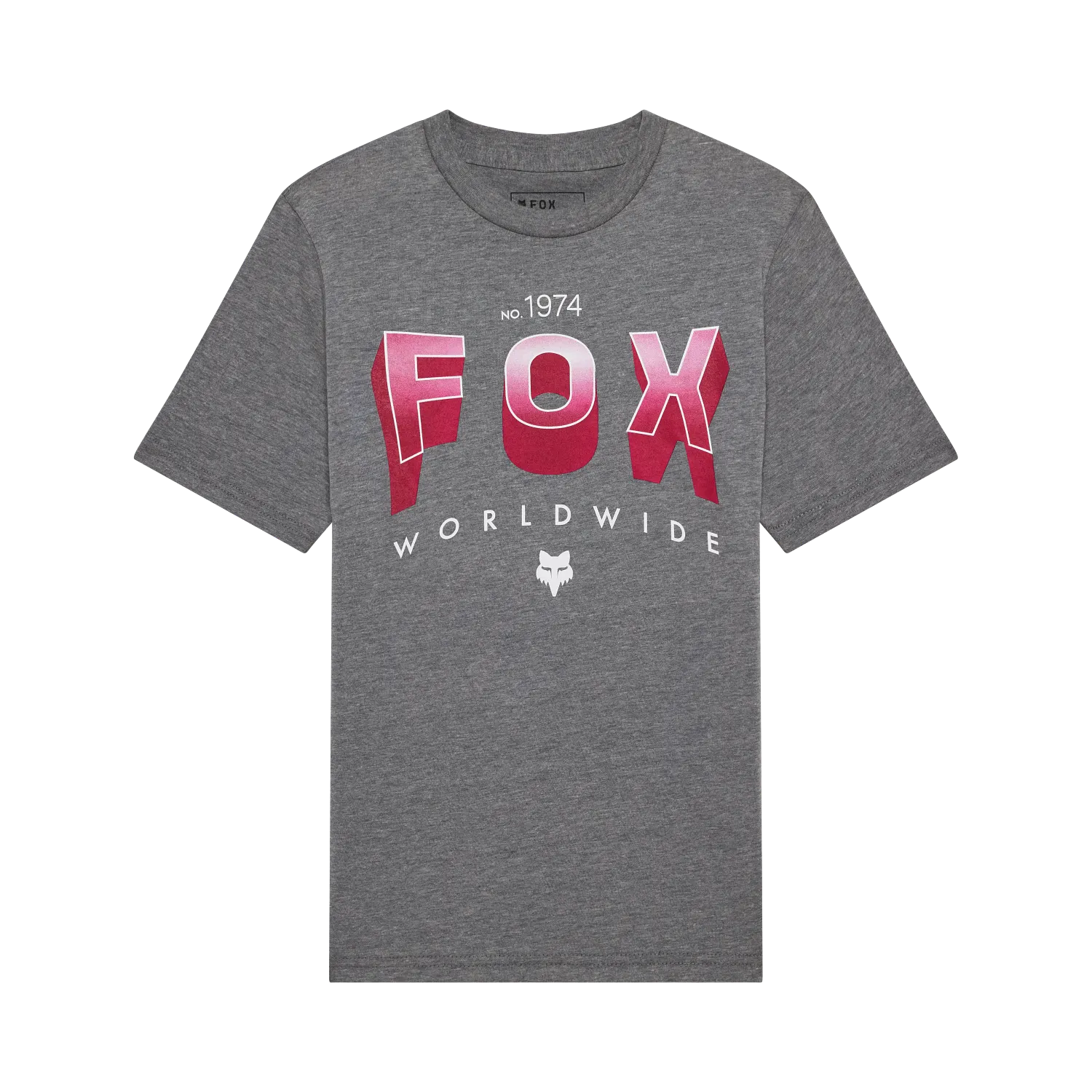 YTH BLOCK SS TEE (HTR DRK GRY) | FOXHEAD