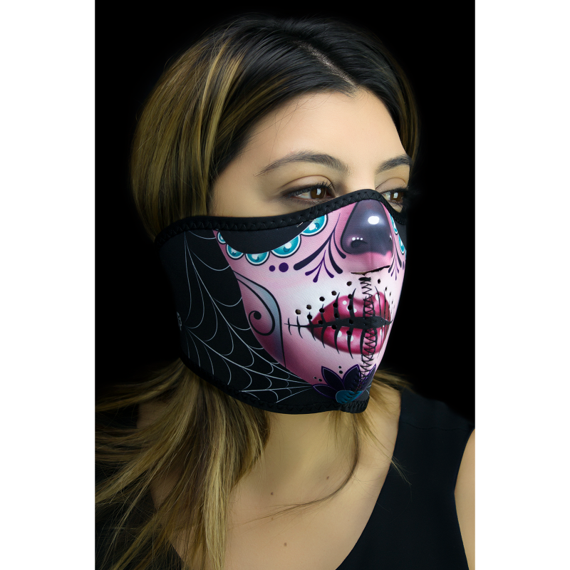 HALF NEOPRENE SUGAR SKULL REVERSE PURPLE