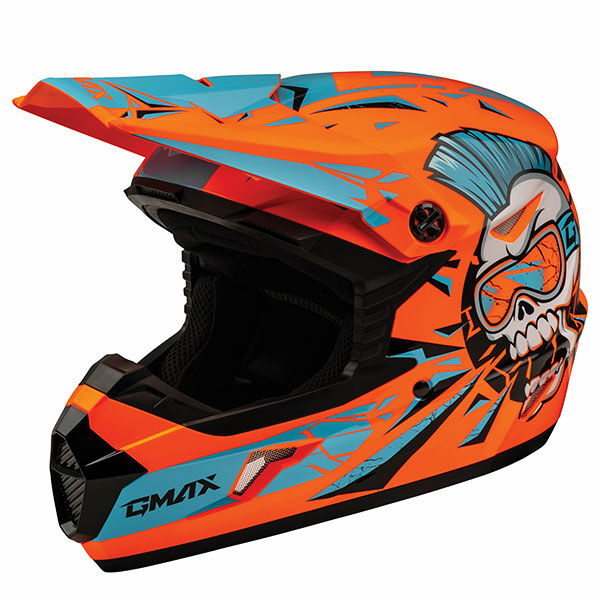 MX46Y UNSTABLE YOUTH MX HELMET (Orange/Blue) | Gmax