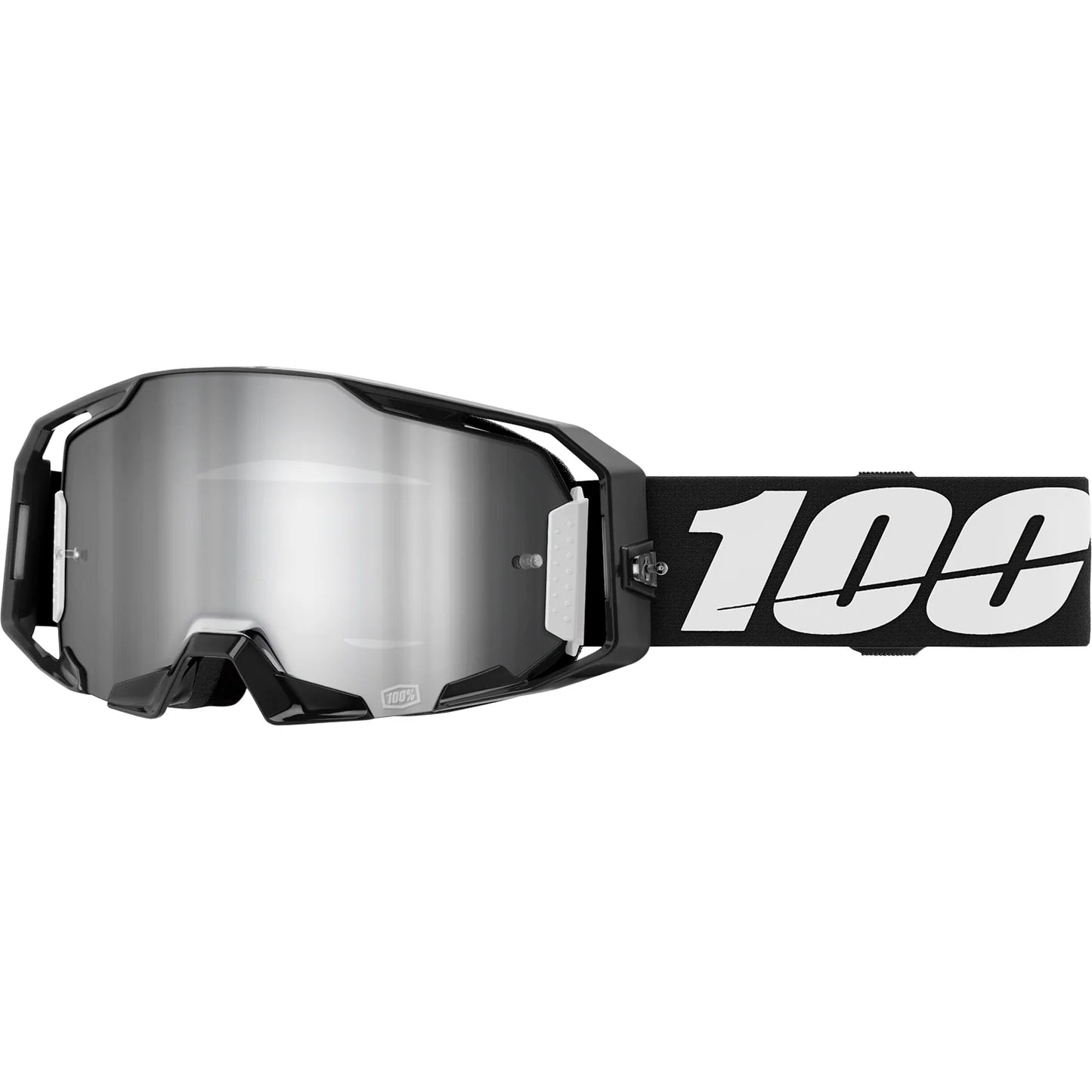 100% ARMATIC GOGGLE | BLACK - MIRROR SILVER FLASH LENS
