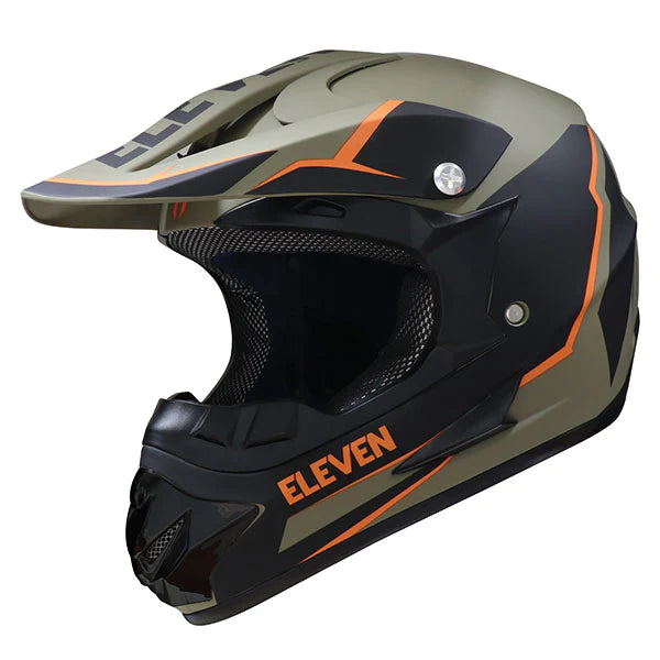 YOUTH ELEVEN RAID MX HELMET (Green/Black/Orange) | Gmax