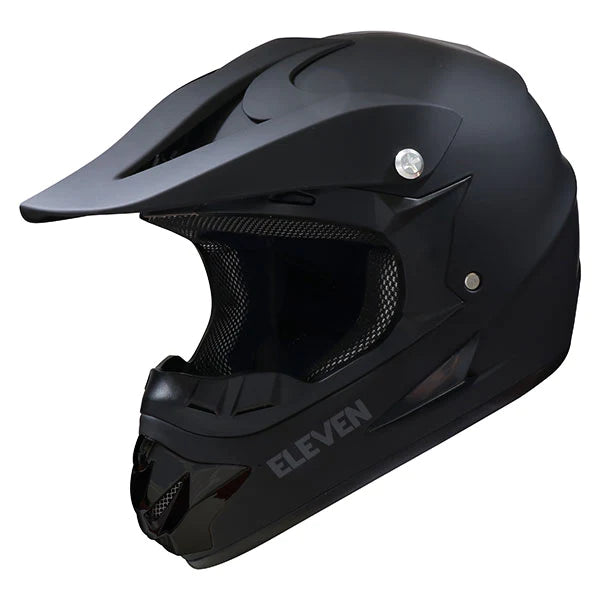 YOUTH ELEVEN RAID MX HELMET Solid Black Matte Gmax