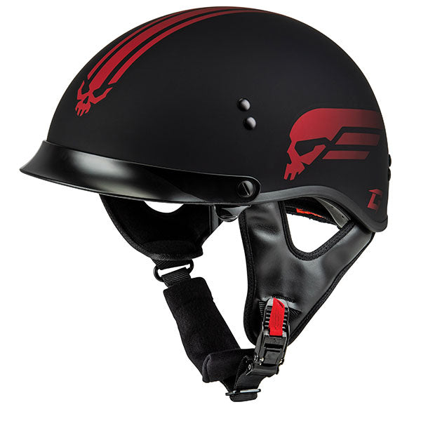 HH-65 FULL DRESSED HALF HELMET (Matte Red) | Gmax