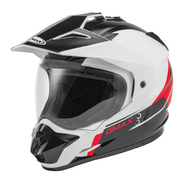 ADULT GM11 SCUD DUAL SPORT HELMET (Scud White/Red/Black) | Gmax