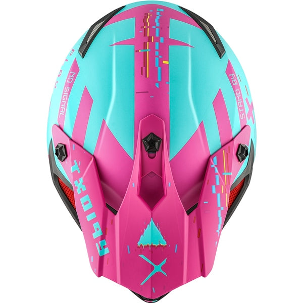 TX019Y YOUTH OFF ROAD HELMET (Error Mat Turq/Pink) | CKX