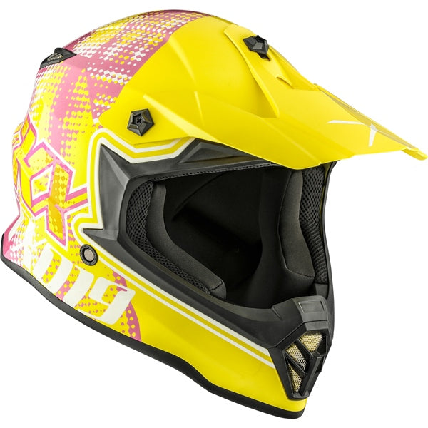 TX019Y YOUTH OFF ROAD HELMET (Gleam Gloss Yellow/Pink) | CKX