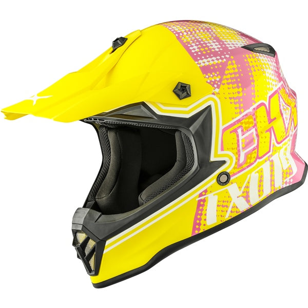 TX019Y YOUTH OFF ROAD HELMET (Gleam Gloss Yellow/Pink) | CKX