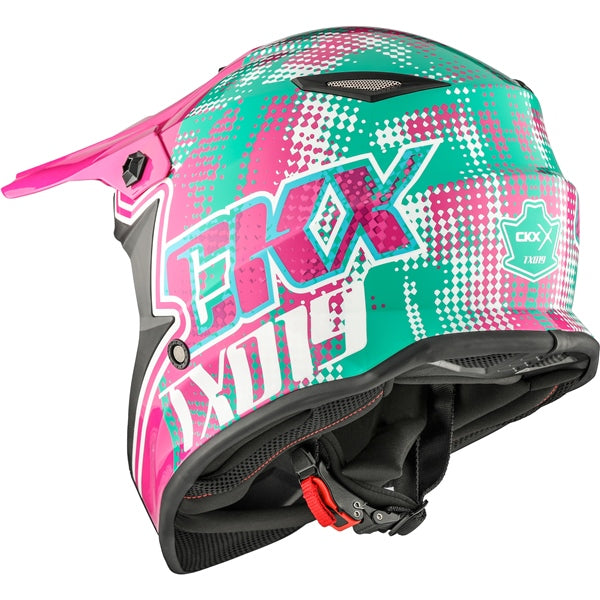 TX019Y YOUTH OFF ROAD HELMET (Gleam Gloss Pink/Green) | CKX