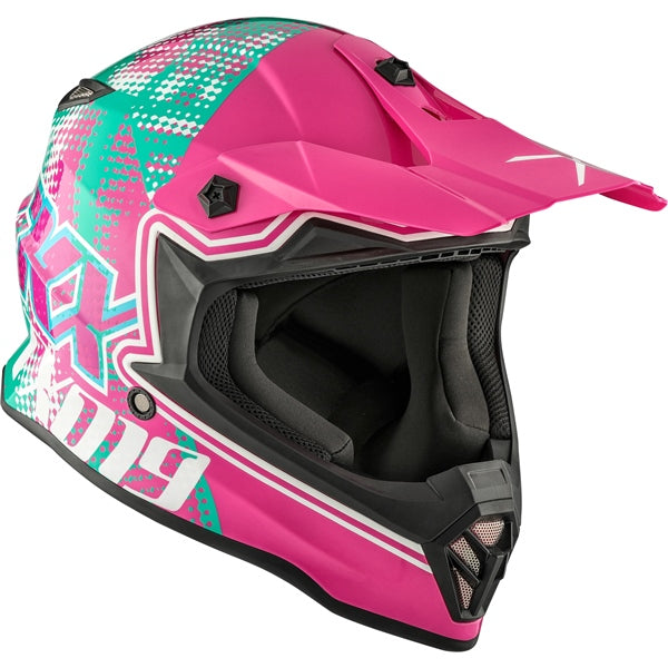 TX019Y YOUTH OFF ROAD HELMET (Gleam Gloss Pink/Green) | CKX