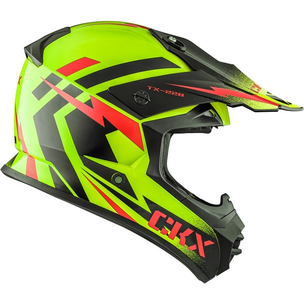 TX228 OFF ROAD HELMET (Bolt Glossy Hi-Viz Yellow) | CKX
