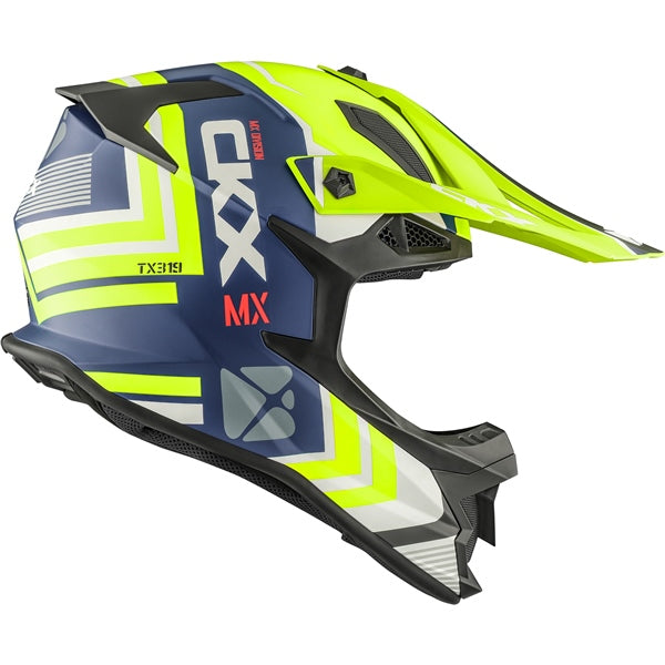 TX319 OFF ROAD HELMET (Arrow Mat Blue/Hi-Viz Yellow) | CKX