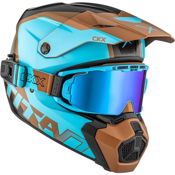 TITAN DUAL LENS WINTER HELMET (Nunavut Mat Blue/Pecan) | CKX
