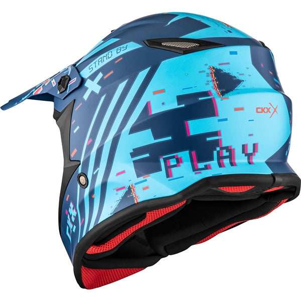 TX019Y YOUTH OFF ROAD HELMET (Error Mat Blue) | CKX