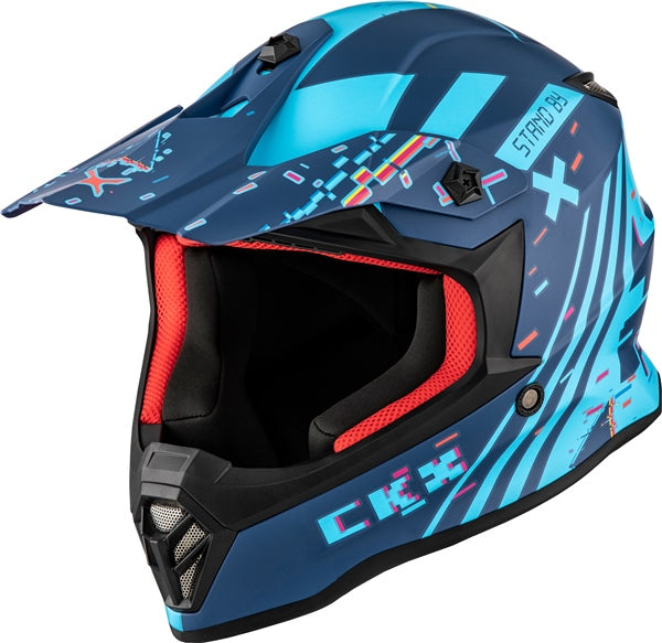 TX019Y YOUTH OFF ROAD HELMET (Error Mat Blue) | CKX