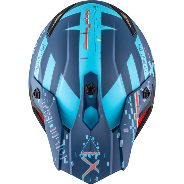 TX019Y YOUTH OFF ROAD HELMET (Error Mat Blue) | CKX