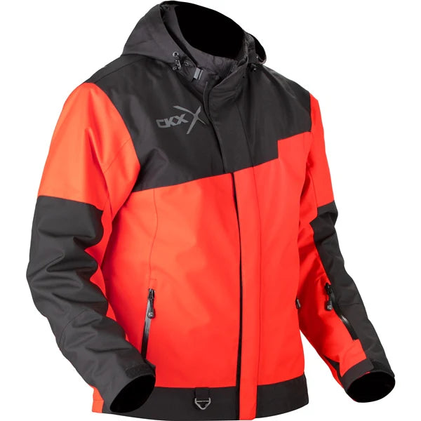 MENS CONQUER JACKET (SCARLET) | CKX showcasing multi-layer design and P8-TEX performance fabric.