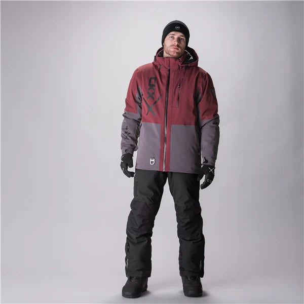 MENS ALASKA JACKET (TAWNY/GREY) | CKX worn by a model, showcasing the jacket's features and design.