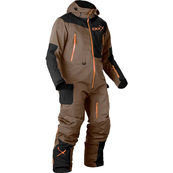 MENS YUKON (BROWN) | CKX insulated suit with stretchable fabric, removable hood, and multiple pockets for outdoor use.