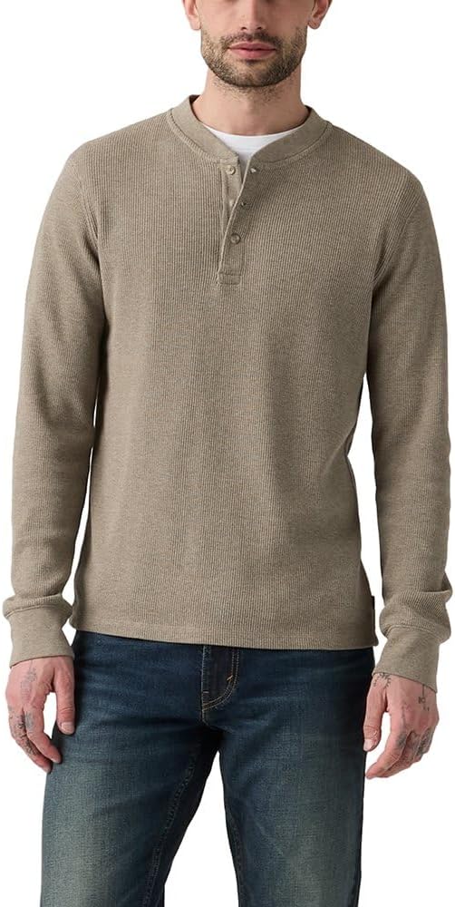 LONG SLEEVE THERMAL 3 BUTTON HENLEY (BRINDLE HEATHER) | LEVIS