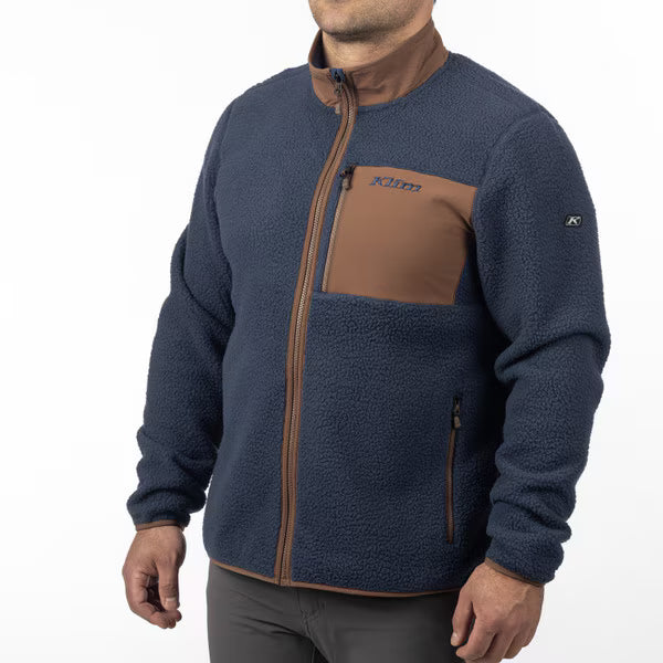 HIGH PILE JACKET (Insignia Blue/Cocoa Brown) | KLIM