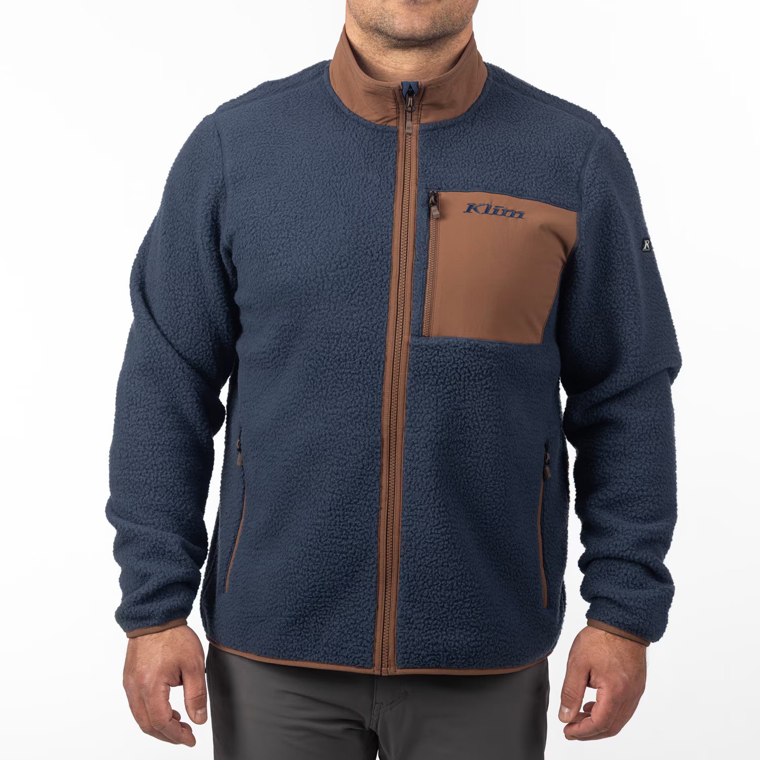 HIGH PILE JACKET (Insignia Blue/Cocoa Brown) | KLIM