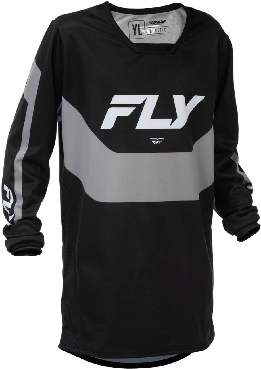 YOUTH KINETIC JERSEY (Black/Grey) | FLY RACING