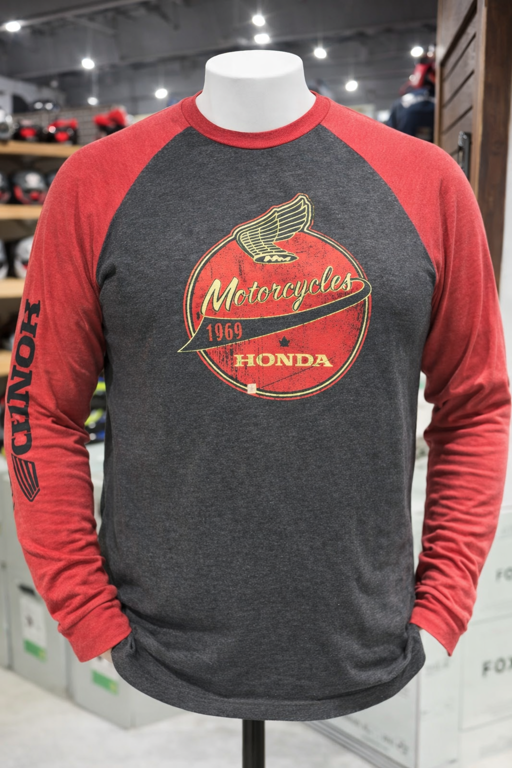 LONG SLEEVE HONDA VINTAGE SHIRT (Red) | TNT