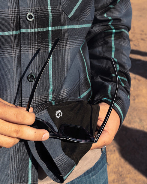 THE POWERLINE FLANNEL (Grey/Blue) | DIXXON