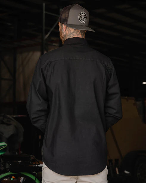 MEN'S LONG SLEEVE WORKSHIRT (Black) | DIXXON