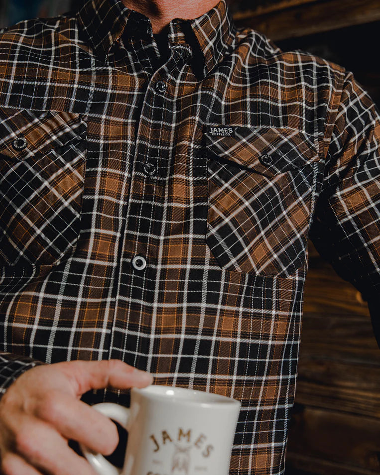 MEN'S JAMES COFFEE CO FLANNEL (Brown/Black) | DIXXON