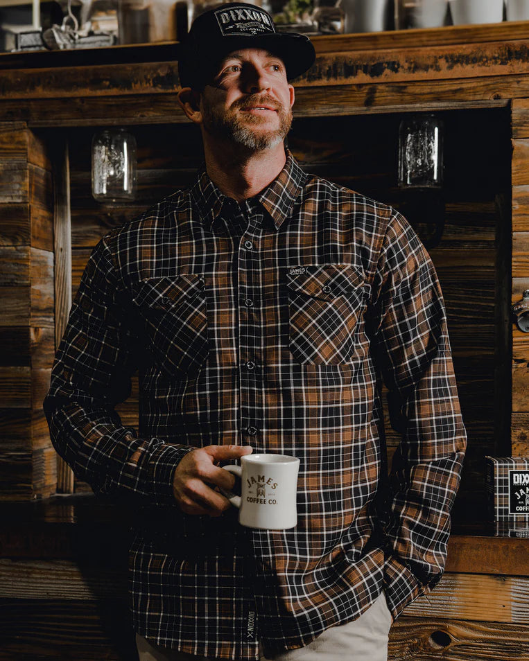 MEN'S JAMES COFFEE CO FLANNEL (Brown/Black) | DIXXON