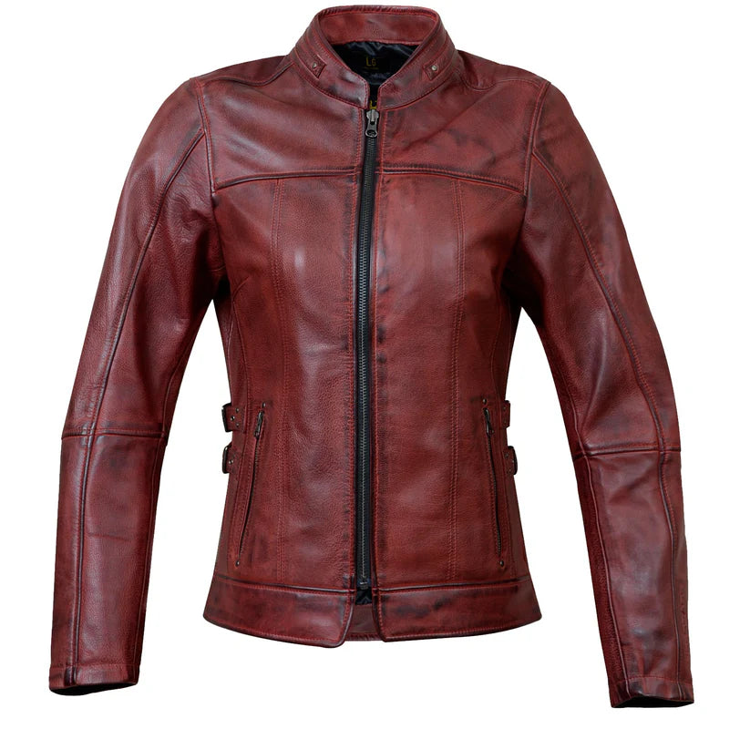 WOMEN'S BERGEN LEATHER JACKET (Oxblood) | Helgrade