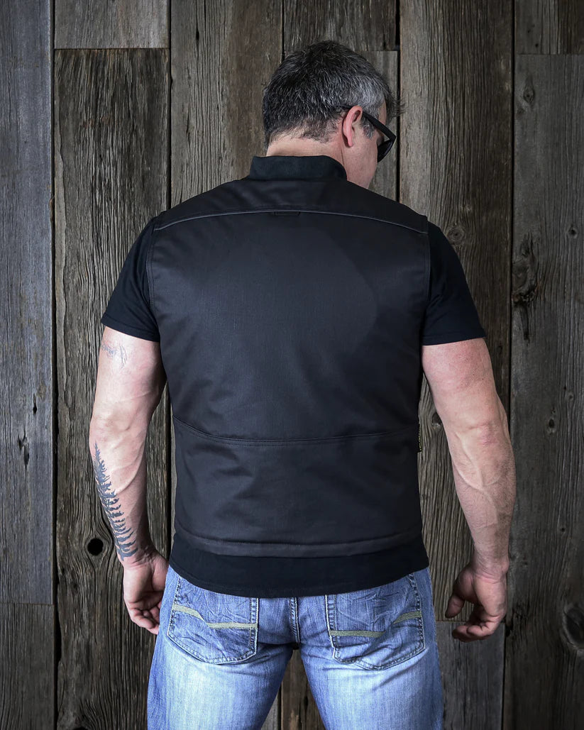 MEN'S COBAIN WAXED VEST (Black) | Helgrade