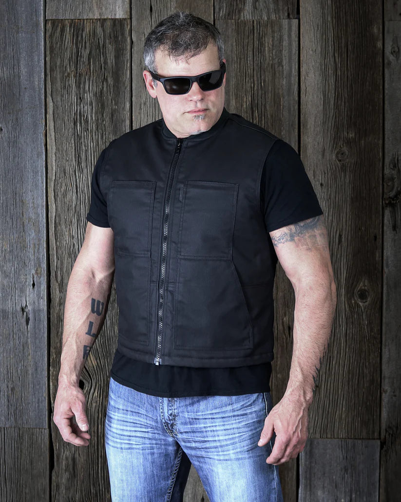 MEN'S COBAIN WAXED VEST (Black) | Helgrade