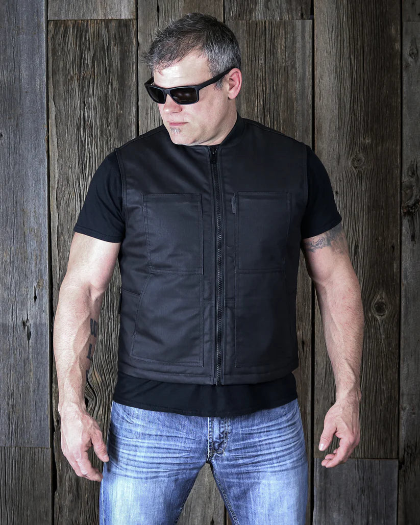 MEN'S COBAIN WAXED VEST (Black) | Helgrade