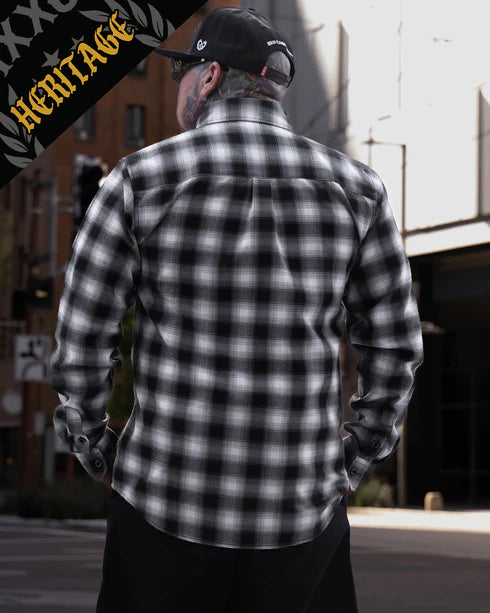 MEN'S CRENSHAW HERITAGE FLANNEL (Black/White) | DIXXON