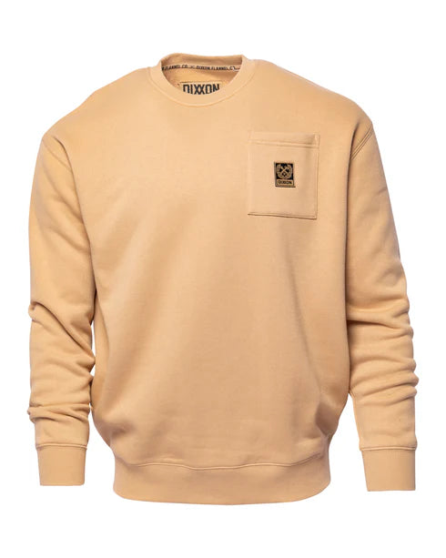 MEN'S POCKET CREWNECK (Khaki) | DIXXON featuring a relaxed fit and soft fleece interior.