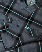 THE POWERLINE FLANNEL (Grey/Blue) | DIXXON