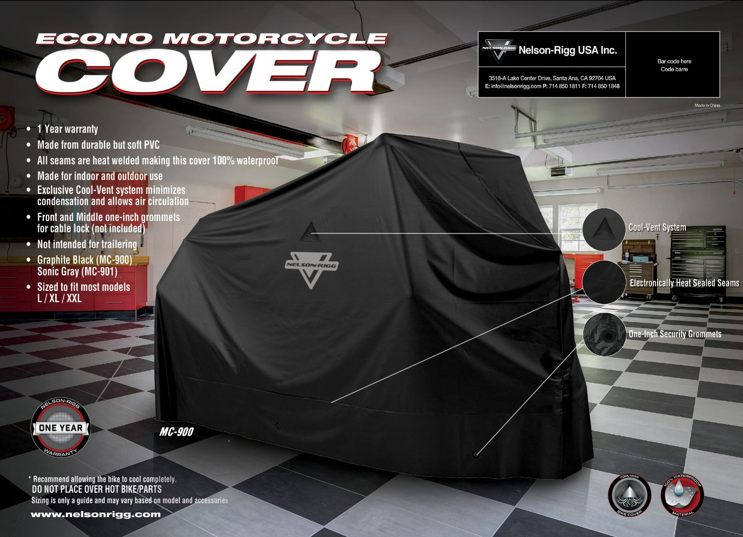 MC-900 ECONO COVER BLACK X-LARGE
