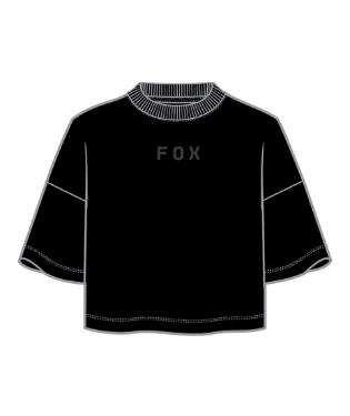 WOMENS WORDMARK OS CROP TEE (Black) | Fox