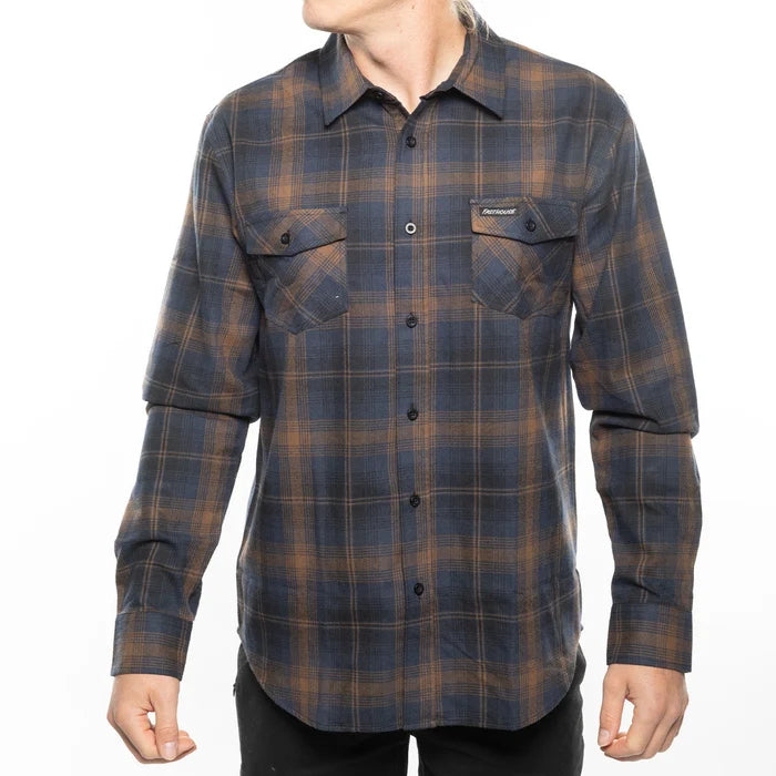 SATURDAY NIGHT SPEC FLANNEL (NAVY-BROWN) | FASTHOUSE