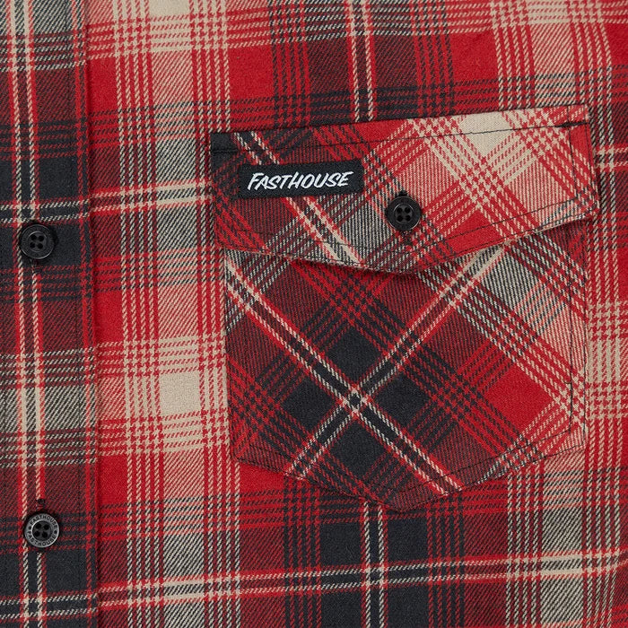 SATURDAY NIGHT SPEC FLANNEL (RED-BLACK) | FASHTOUSE