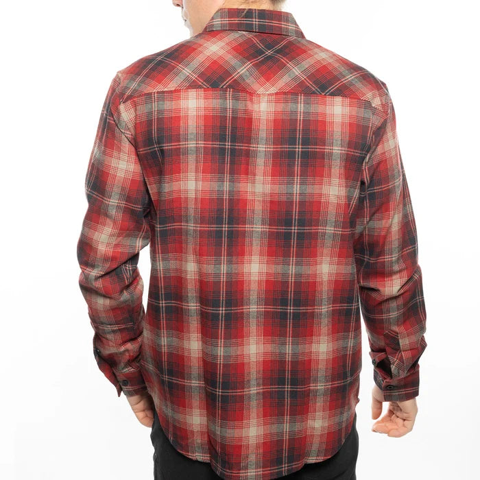 SATURDAY NIGHT SPEC FLANNEL (RED-BLACK) | FASHTOUSE